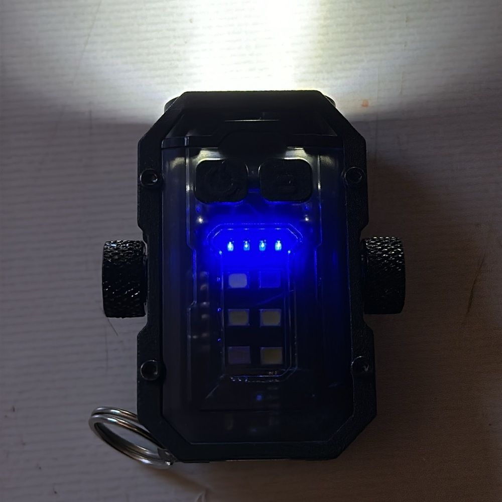USB Rechargeable Flashlight Keychain or Magnet Black Mini LED Light Compact - Picture 3 of 4